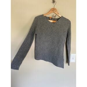 Just Cashmere by Forte Asymmetrical Sweater Womens L (Runs Small) Gray